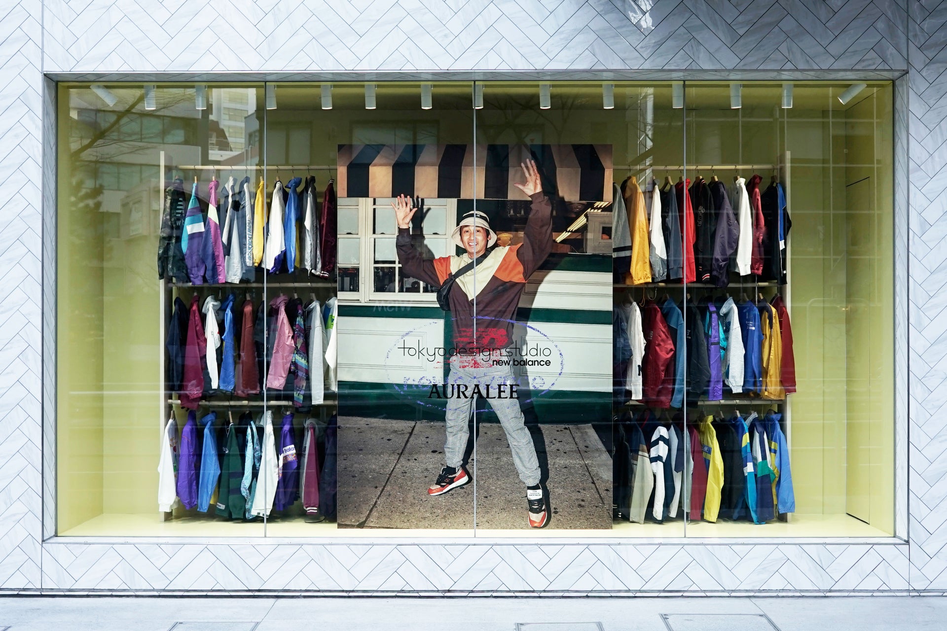 Kith Tokyo Window Installation for NB Archive Remastered by AURALEE × TDS